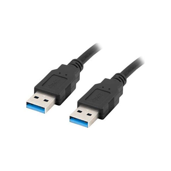 Kabel USB Lanberg USB-A - USB-A 0.5 m Czarny (CA-USBA-30CU-0005-BK)