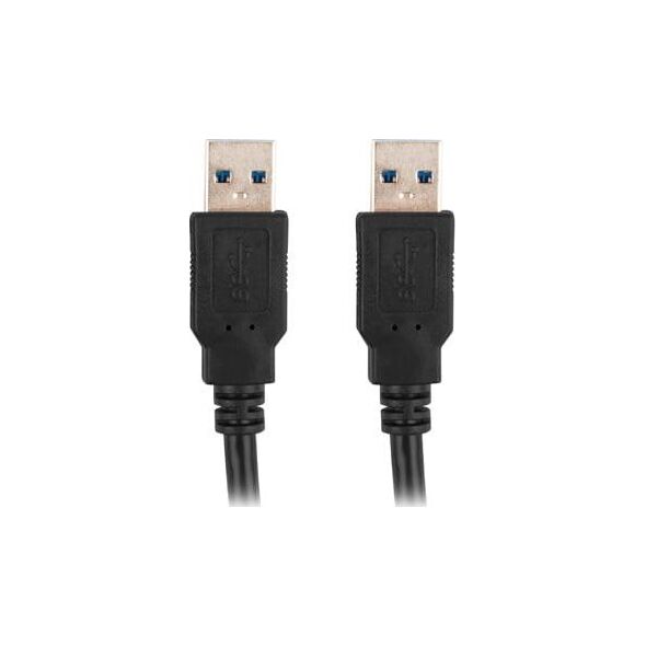 Kabel USB Lanberg USB-A - USB-A 0.5 m Czarny (CA-USBA-30CU-0005-BK)