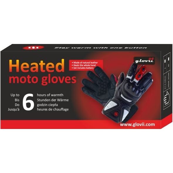 Glovii Ogrzewane rękawice motocyklowe, rozmiar: XL