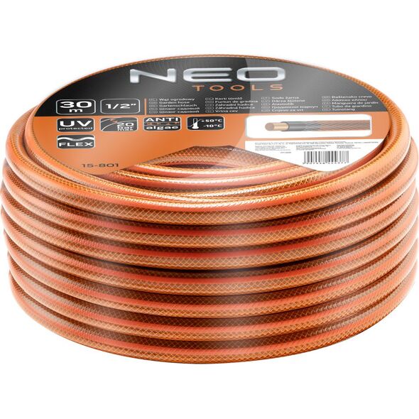 Neo wąż ogrodowy 1/2" x 30 m, 4-warstwowy (15-801)
