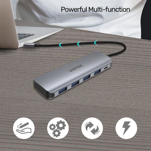 HUB USB Unitek 1x microUSB  + 4x USB-A 3.1 Gen1 (H1107A)