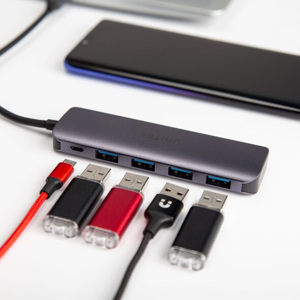 HUB USB Unitek 1x microUSB  + 4x USB-A 3.1 Gen1 (H1107A)