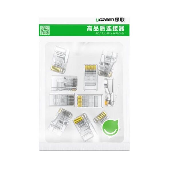 Ugreen Ugreen 10x wtyk wtyczka złączka końcówka RJ45 8P8C Cat 6 przezroczysty (50961)