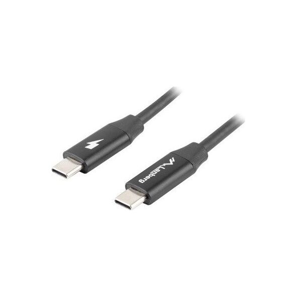 Kabel USB Lanberg USB-C - USB-C 1.8 m Czarny (CA-CMCM-40CU-0018-BK)