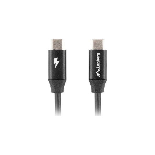 Kabel USB Lanberg USB-C - USB-C 1.8 m Czarny (CA-CMCM-40CU-0018-BK)