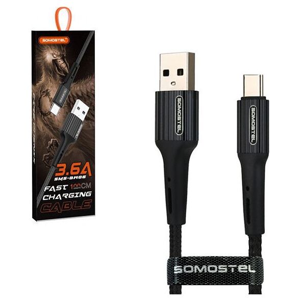 Kabel USB USB-A - USB-C 1 m Czarny (25698)