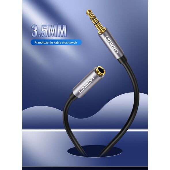 Kabel Ugreen Jack 3.5mm - Jack 3.5mm 5m czarny (UGR551BLK)