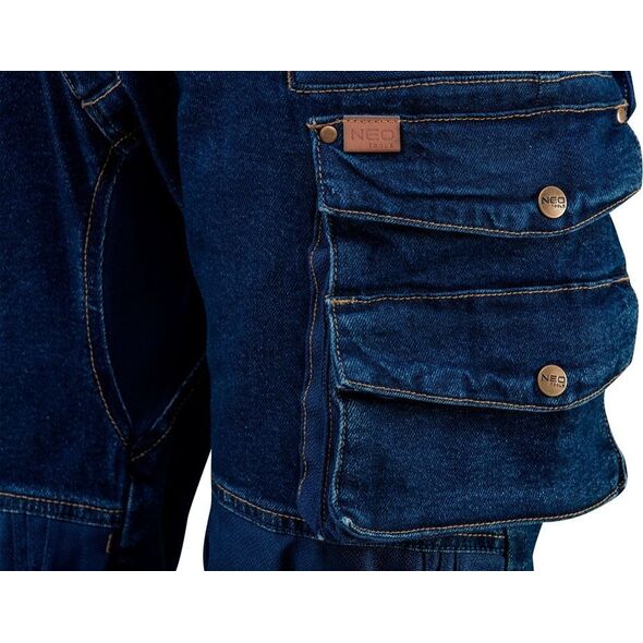 Neo Spodnie robocze DENIM, wzmocnienia na kolanach, rozmiar XXXL