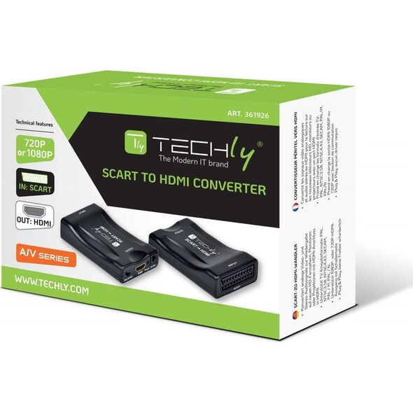 Adapter AV Techly Scart - HDMI czarny (IDATA SCART-HDMI3)
