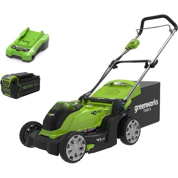 Kosiarka akumulatorowa Greenworks 40V , 41cm  zestaw, ładowarka + 1 akumulator 4Ah (G40LM41K4)