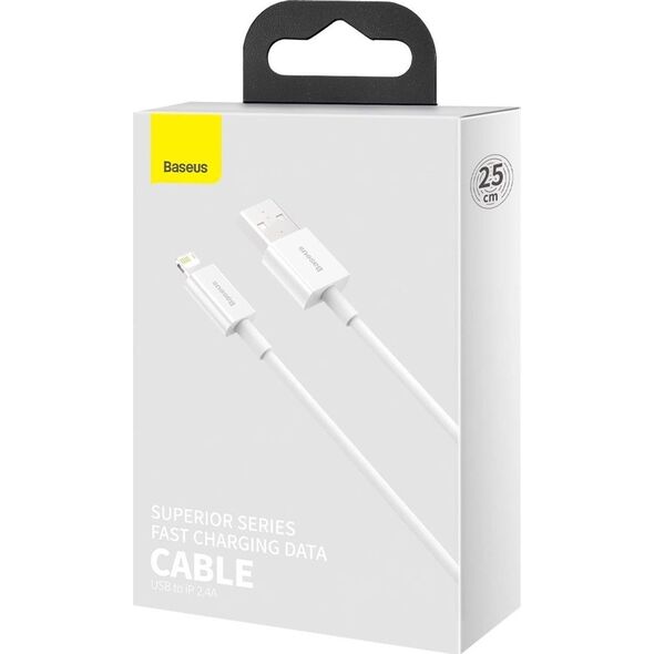 Kabel USB Baseus USB-A - Lightning 0.25 m Biały (CALYS-02)