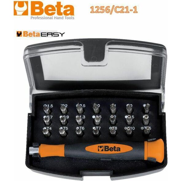 Beta Tools ZESTAW WKRĘTAKA PREC+21 KOŃC.WKRĘT.EASY 1256/C21-1 BETA UTENSILI S.P.A.