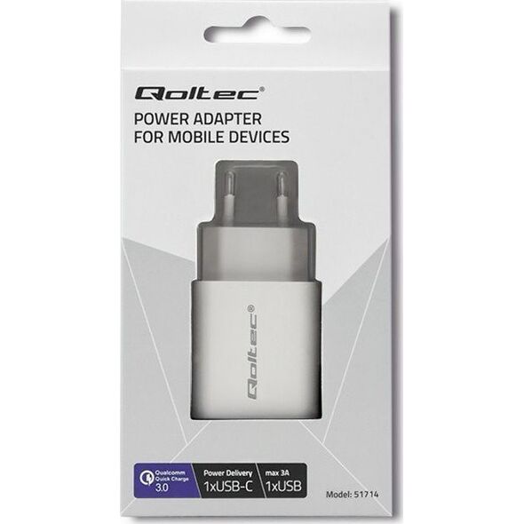 Ładowarka Qoltec 1x USB-A 1x USB-C 3 A (51714)