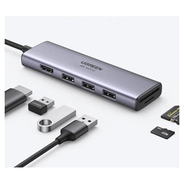 Stacja/replikator Ugreen 5w1 USB-C (UGR1078GRY)