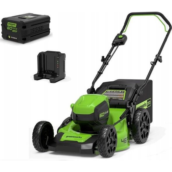 Kosiarka akumulatorowa Greenworks 60V kosiarka 46 cm Greenworks zestaw, ładowarka + akumulator 4Ah (GD60LM46HPK4)