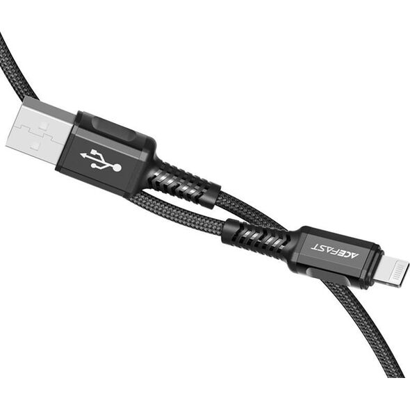 Kabel USB Acefast USB-A - Lightning 1.2 m Czarny (6974316280507)