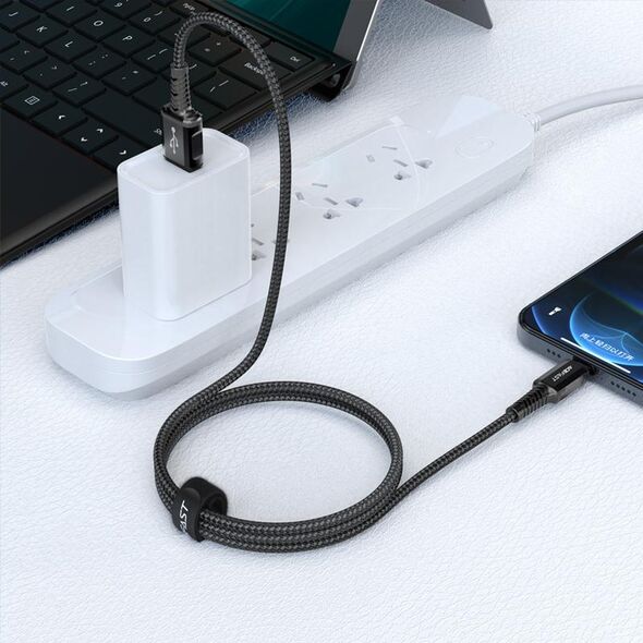 Kabel USB Acefast USB-A - Lightning 1.2 m Czarny (6974316280507)