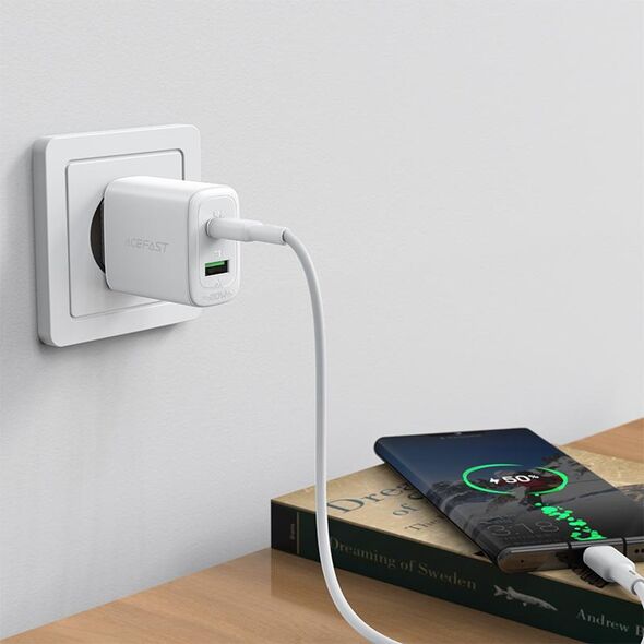 Ładowarka Acefast A25 1x USB-A 1x USB-C 3 A (6974316281214)
