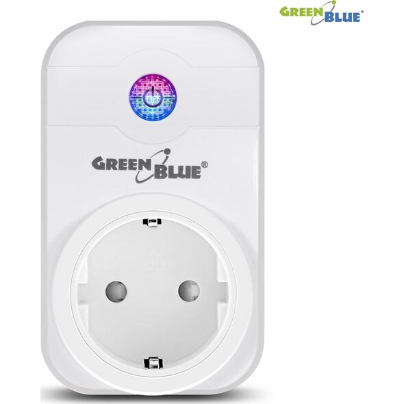 GreenBlue Gniazdko WIFI sterowane zdalnie GreenBlue GB155G Android iOS Alexa Google Home timer max 2000W (typ niemiecki)