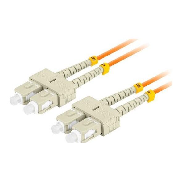 Lanberg PATCHCORD ŚWIATŁOWODOWY MM SC/UPC-SC/UPC DUPLEX 3.0MM OM2 50/125 LSZH 2M POMARAŃCZOWY LANBERG