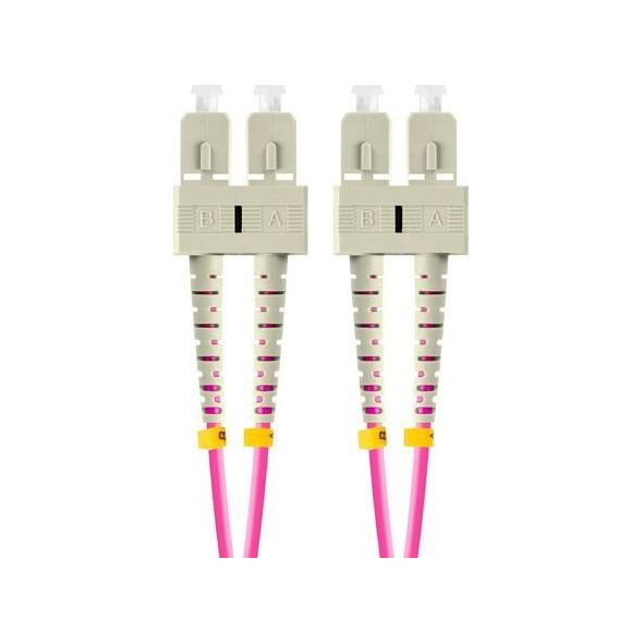Lanberg PATCHCORD ŚWIATŁOWODOWY MM SC/UPC-SC/UPC DUPLEX 3.0MM OM4 50/125 LSZH 1M FIOLETOWY LANBERG