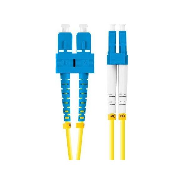 Lanberg PATCHCORD ŚWIATŁOWODOWY SM SC/UPC-LC/UPC DUPLEX 3.0MM LSZH G657A1 1M ŻÓŁTY LANBERG