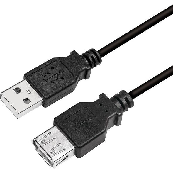 Kabel USB LogiLink USB-A - USB-A 2 m Czarny (CU0010B)