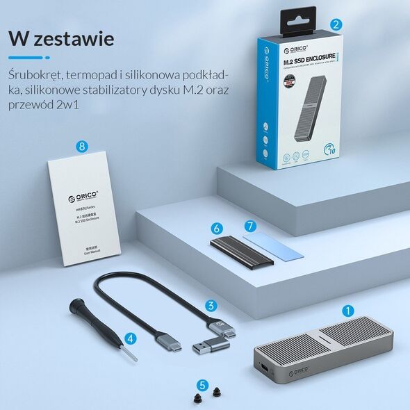 Kieszeń Orico dysku SSD M.2 NVMe 20 Gbps