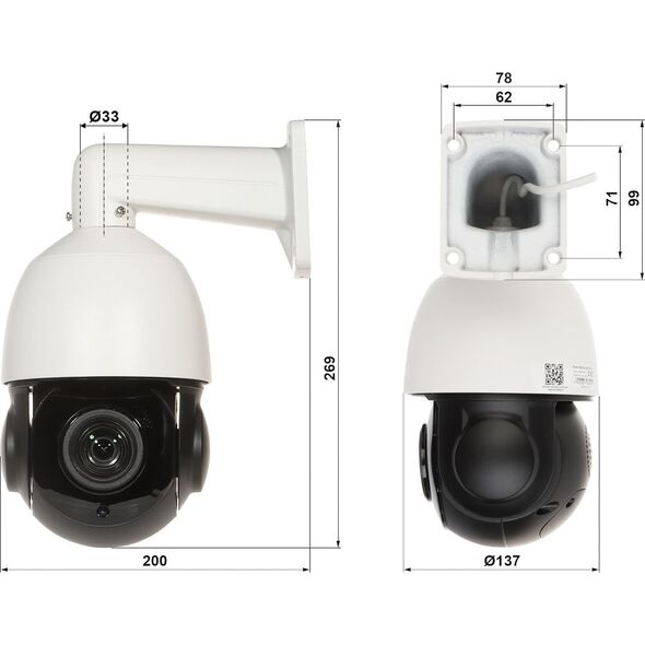 Kamera IP Omega KAMERA IP SZYBKOOBROTOWA ZEWNĘTRZNA OMEGA-23P18-6P-AI - 1080p 5.35&nbsp|... 96.3&nbsp|mm