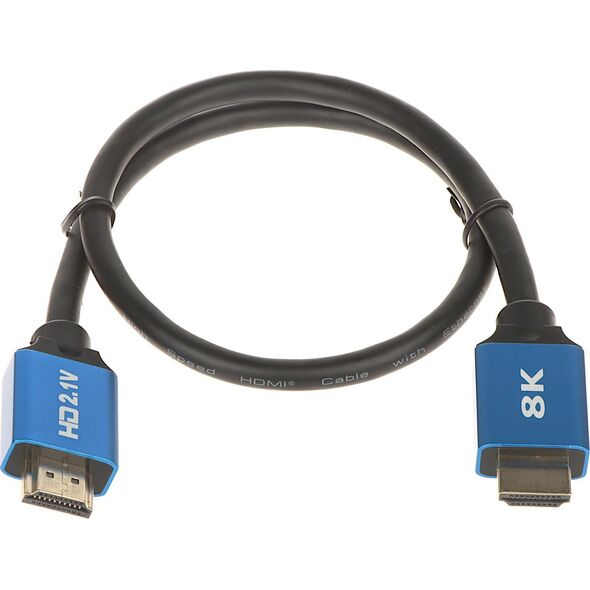 Kabel HDMI - HDMI 0.5m czarny (HDMI-0.5-V2.1)