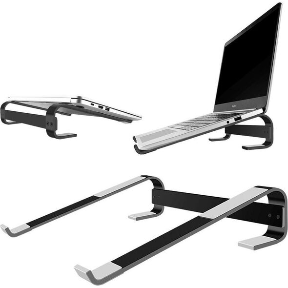 Strado Podstawka aluminiowa pod tablet laptop do 18" Simple S1 (Czarna) uniwersalny