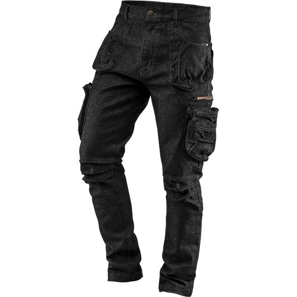 Neo Spodnie robocze 5-kieszeniowe DENIM, czarne, rozmiar L