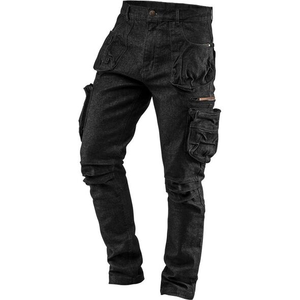 Neo Spodnie robocze 5-kieszeniowe DENIM, czarne, rozmiar XL 81-233-XL