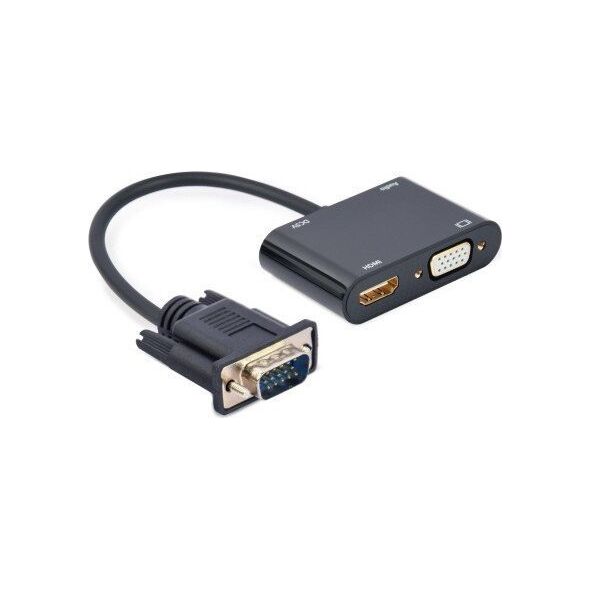 Adapter AV Gembird GEMBIRD Konwerter sygnału VGA do HDMI czarny 15cm