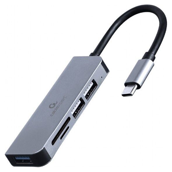HUB USB Gembird 1x SD 1x TF  + 3x USB-A 2.0 3.2 Gen1 (UHB-CM-CRU3P1U2P2-01)