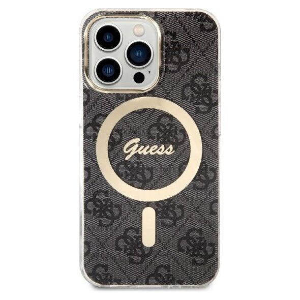 Guess Zestaw Guess GUBPP13LH4EACSK Case+ Charger iPhone 13 Pro czarny/black hard case 4G Print MagSafe NoSize