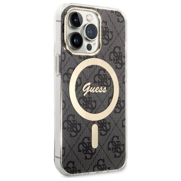 Guess Zestaw Guess GUBPP13LH4EACSK Case+ Charger iPhone 13 Pro czarny/black hard case 4G Print MagSafe NoSize