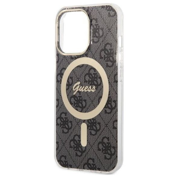 Guess Zestaw Guess GUBPP13LH4EACSK Case+ Charger iPhone 13 Pro czarny/black hard case 4G Print MagSafe NoSize