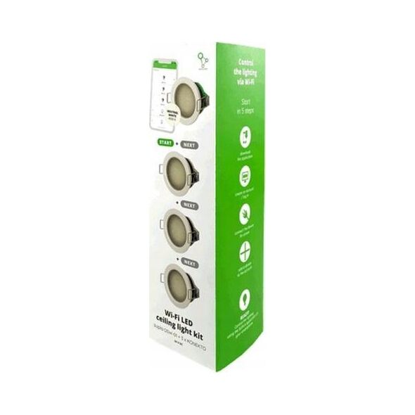 Lampa sufitowa Zamel SUPLA Zestaw 3 opraw downlight LED 4000K sterowanie WI-FI TYP: ZSO-01/4000 SPL10000034