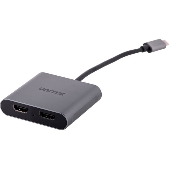 Adapter USB Unitek V1404B USB-C - HDMI x2 Srebrny  (V1404B)