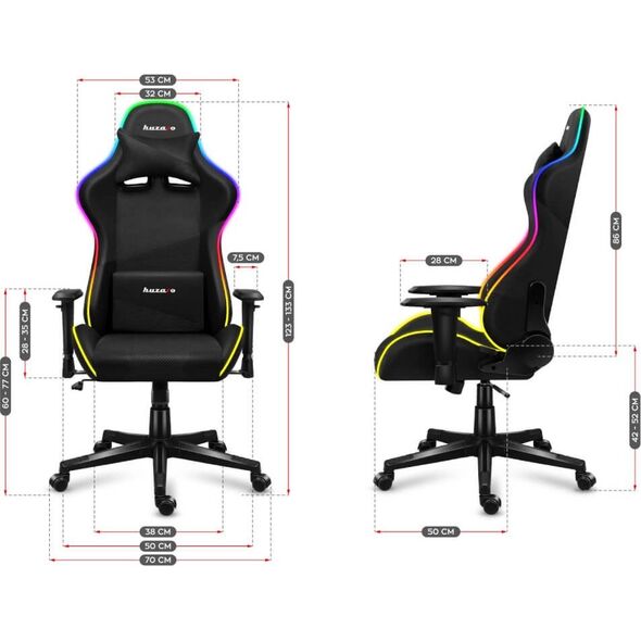 Fotel Huzaro Force 6.2 Mesh RGB LED - Gamingowy