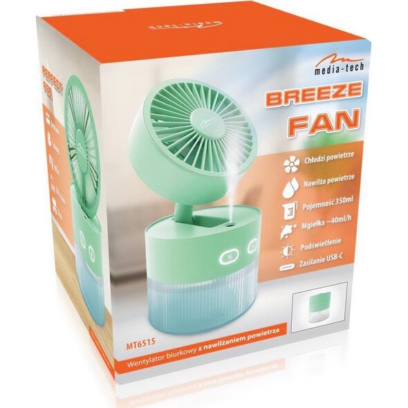 Nawilżacz powietrza Media-Tech Nawilżacz powietrza Breeze Fan MT6515 350ml