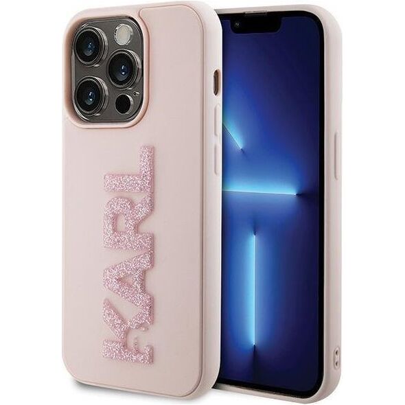 Karl Lagerfeld Karl Lagerfeld KLHCP15X3DMBKCP iPhone 15 Pro Max 6.7" różowy/pink hardcase 3D Rubber Glitter Logo