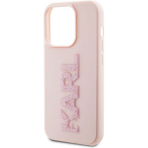 Karl Lagerfeld Karl Lagerfeld KLHCP15X3DMBKCP iPhone 15 Pro Max 6.7" różowy/pink hardcase 3D Rubber Glitter Logo