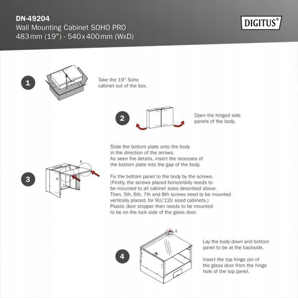 Szafa Digitus Rack Digitus 9HE Wall Mounting SOHO Pro Grey unm.