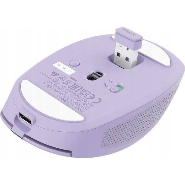 Mysz Trust Bezprzewodowa mysz OZAA Compact Fioletowa