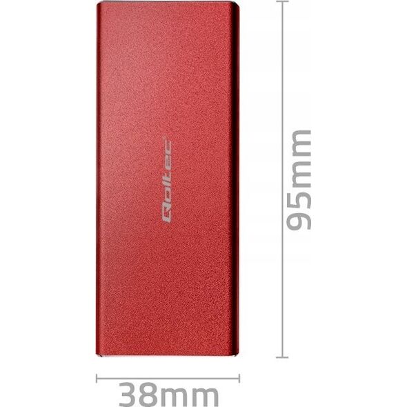 Kieszeń Qoltec Obudowa/kieszeń Qoltec na dysk M.2 SSD | SATA | NGFF | USB 3.0 | Super speed 5Gb/s | 2TB | Czerwony