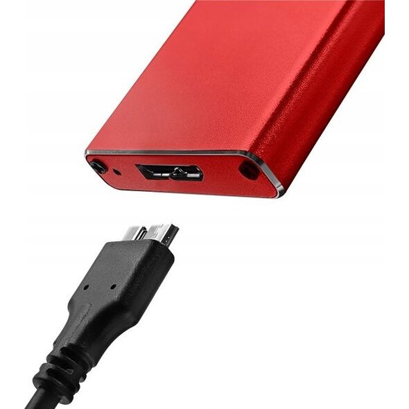 Kieszeń Qoltec Obudowa/kieszeń Qoltec na dysk M.2 SSD | SATA | NGFF | USB 3.0 | Super speed 5Gb/s | 2TB | Czerwony