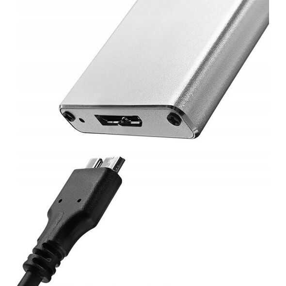 Kieszeń Qoltec Obudowa/kieszeń Qoltec na dysk M.2 SSD | SATA | NGFF | USB 3.0 | Super speed 5Gb/s | 2TB | Srebrny