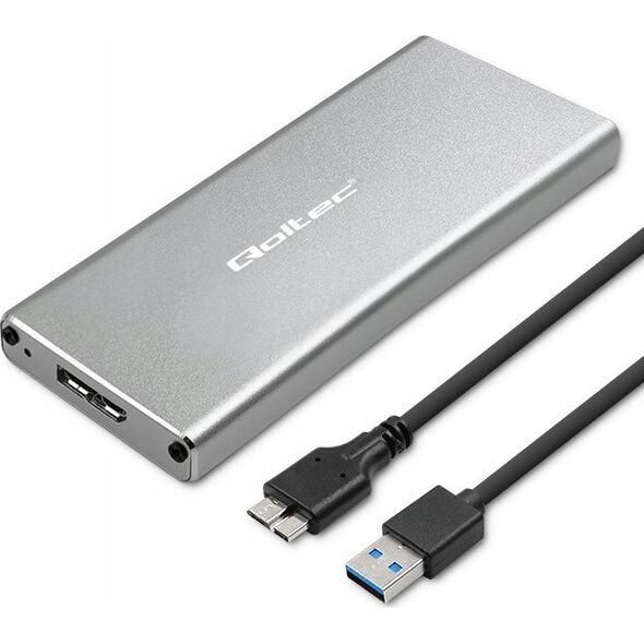 Kieszeń Qoltec Obudowa/kieszeń Qoltec na dysk M.2 SSD | SATA | NGFF | USB 3.0 | Super speed 5Gb/s | 2TB | Srebrny